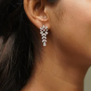 Silver Zircon Drizzle Drop Earrings (Copy)